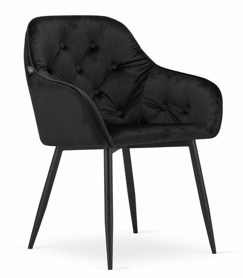 Krzesło FORIO - aksamit czarny / nogi czarne Leobert