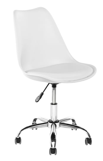 Krzesło Fotel Obrotowy Biały Poduszka Biuro HOME INVEST INTERNATIONAL