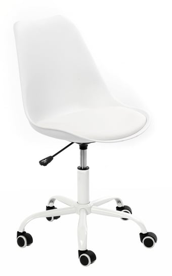 Krzesło fotel obrotowy biały poduszka biuro HOME INVEST INTERNATIONAL