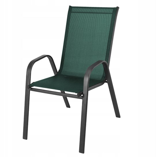 Krzesło Fotel Ogrodowe Metalowe Balkonowe Ciemny Zielony Zolta