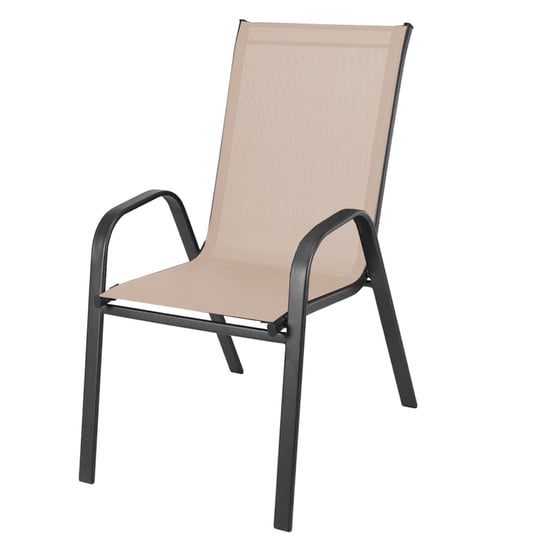 Krzesło Fotel Ogrodowe Metalowe Beż Balkonowe Zolta