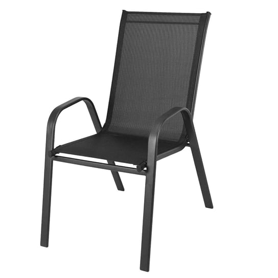 Krzesło Fotel Ogrodowe Metalowe Czarne Balkonowe Zolta