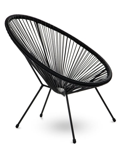 Krzesło fotel ogrodowy żyłkowe meble technoratan # ACAPULCO BLACK HOME SELECT