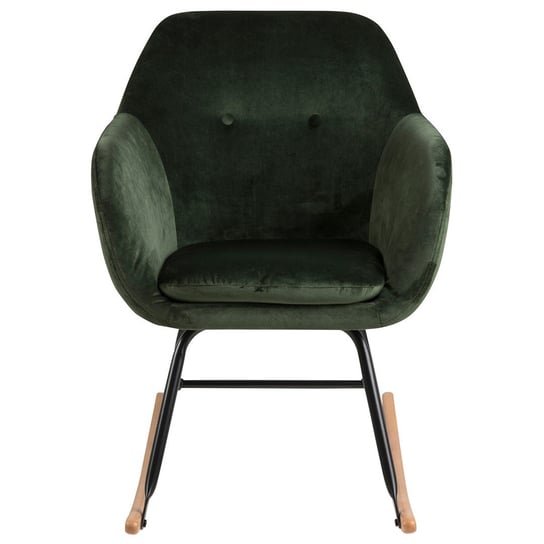 Krzesło Fotelowe Do Jadalni Z Poduszką Welur Goedange Forestgreen+Black+Oak Rc Actona