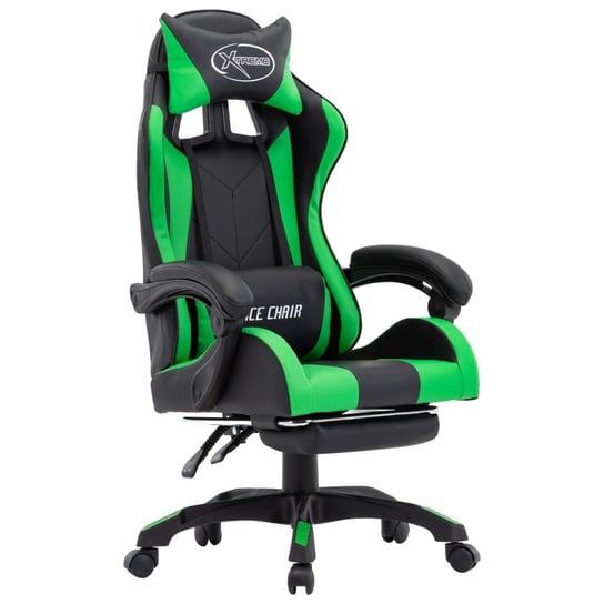 Krzesło gamingowe obite skórą, z podnóżkiem i regu / AAALOE Inna marka
