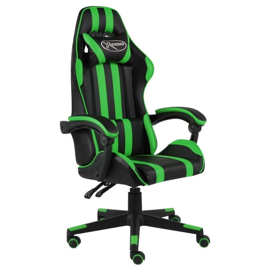 Krzesło gamingowe obite sztuczną skórą, czarne/zie / AAALOE Inna marka