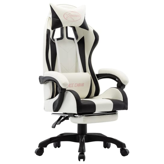Krzesło gamingowe obite sztuczną skórą, czarno-bia / AAALOE Inna marka