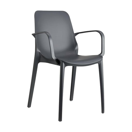 Krzesło Ginevra z podłokietnikami antrac ytowe SCAB Design