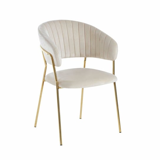 Krzesło Glamour velvet beżowe/ złote nogi Intesi