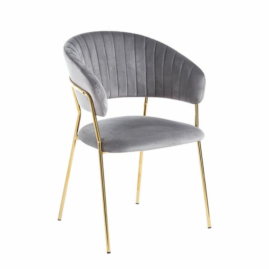 Krzesło Glamour velvet szare/ złote nogi Intesi
