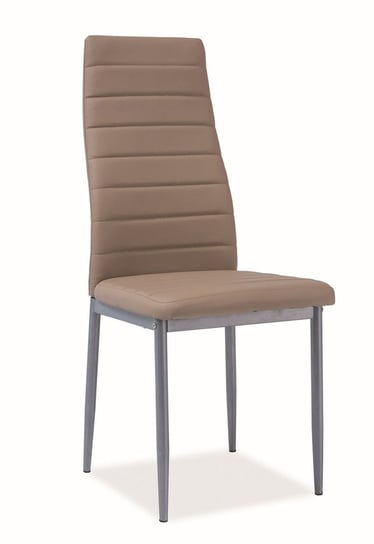 Krzesło H261 Bis Aluminium / Ekoskóra Ciemny Beż Komfort