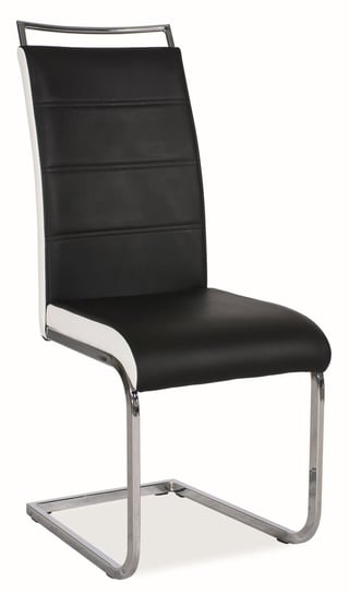 Krzesło H441 Chrom / Ekoskóra Czarne Komfort