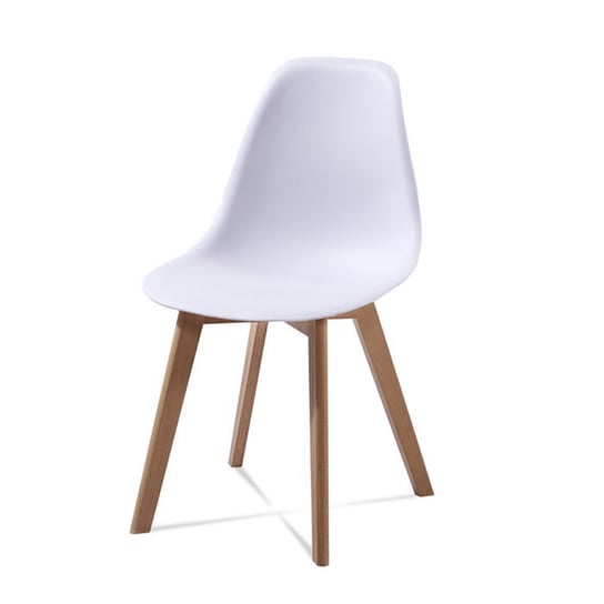 Krzesło HLIVING Edna, białe, 46x55x85 cm HLiving