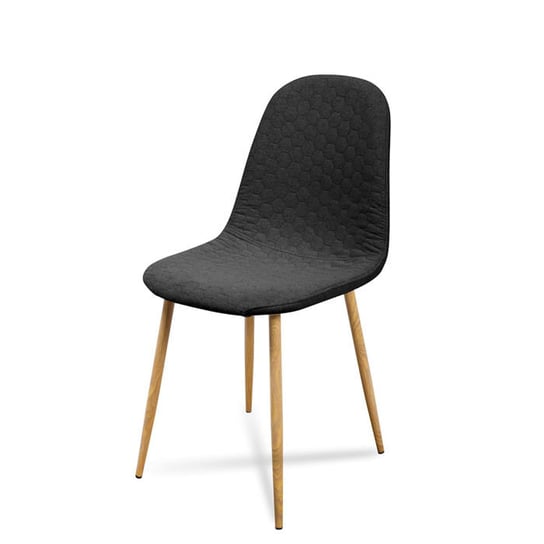 Krzesło HLIVING Ivo, czarno-beżowe, 44x87x52 cm, 4 szt. HLiving