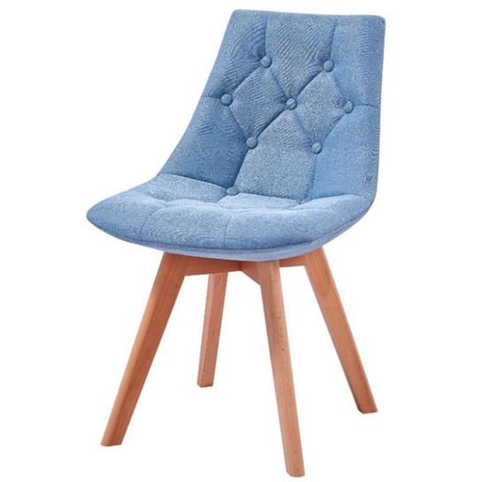 Krzesło HLIVING Prince, niebiesko-brązowe, 49x55x80 cm HLiving