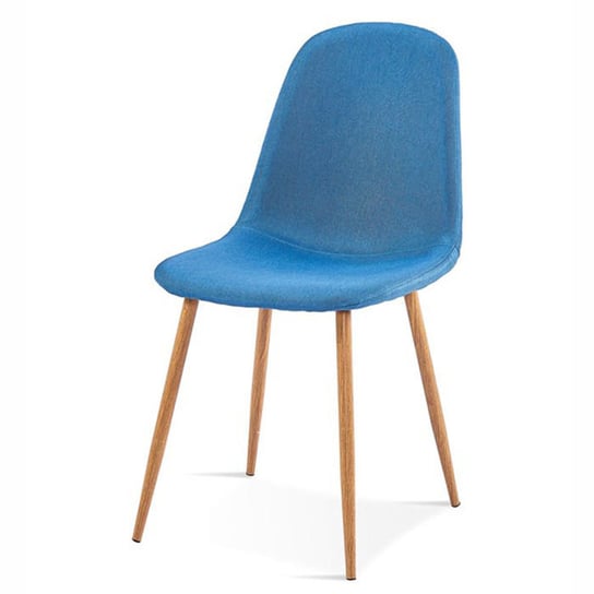 Krzesło HLIVING Samuel, niebiesko-brązowe, 44x52x87 cm, 4 szt. HLiving