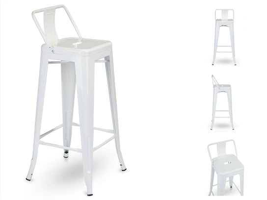 Krzesło HOME SELECT barowe wysoki hoker do kuchni RIVIOLI WHITE HOME SELECT
