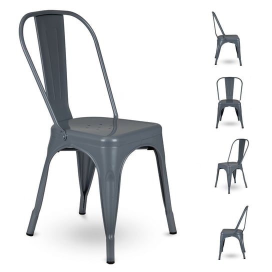 Krzesło HOME SELECT Rivoli, szare, 85,5x45x44 cm Nuforma