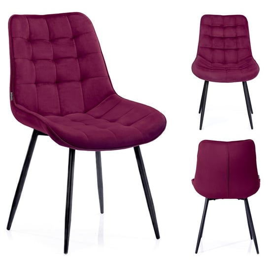 Krzesło HOMEDE Algate, purpurowo-czarne, 43x53x85 cm Homede