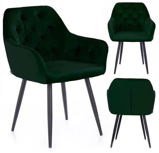 Krzesło HOMEDE Argento, ciemnozielone, 42x55x85 cm Homede