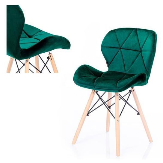 Krzesło HOMEDE Silla V, zielone, 42x55x78 cm Homede