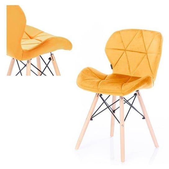 Krzesło HOMEDE Silla V, żółte, 42x55x78 cm Homede