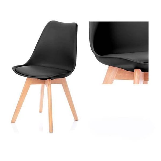 Krzesło HOMEDE Tempa, czarne, 40x46x81 cm Homede