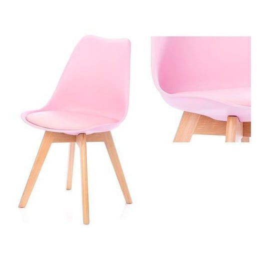 Krzesło HOMEDE Tempa, różowe, 40x46x81 cm Homede