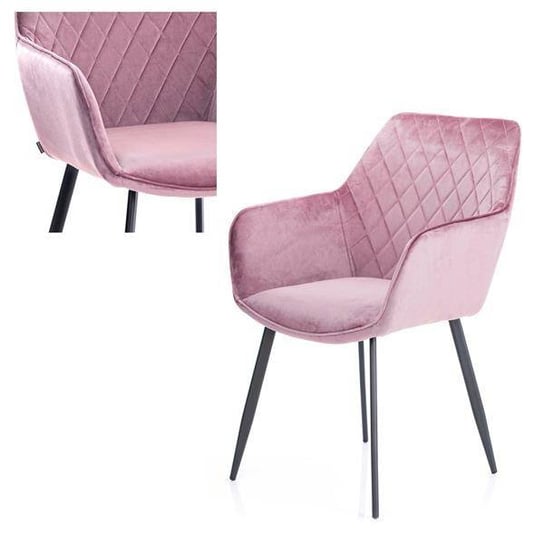 Krzesło HOMEDE Vialli, różowe, 42x55x85 cm Homede
