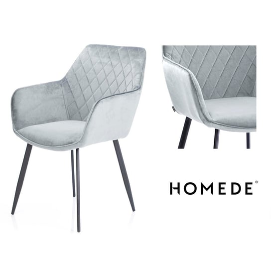 Krzesło HOMEDE Vialli, srebrne, 42x55x85 cm Homede