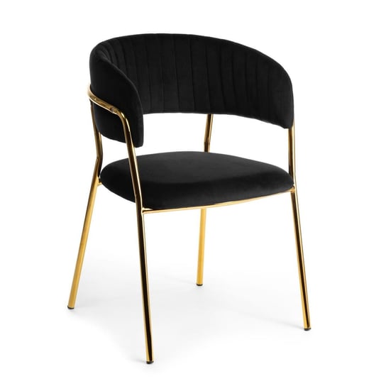 Krzesło HOWHOMELY Rarity, czarno-złote, 76x53x52,5 cm HowHomely