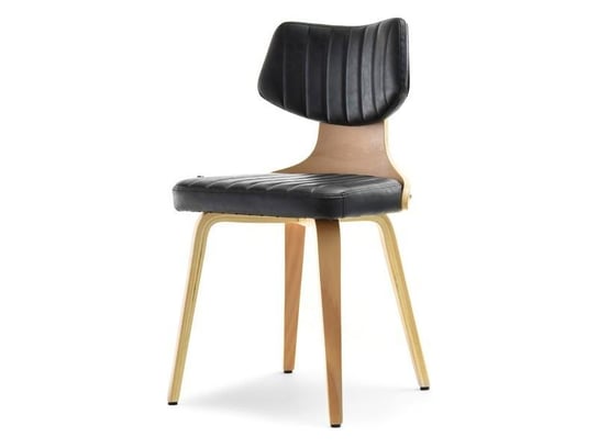 krzesło idris buk-czarny skóra ekologiczna, podstawa buk MEBEL-PARTNER