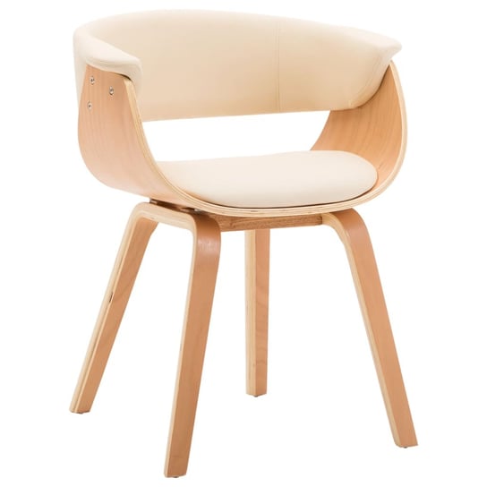 Krzesło jadalniane z drewnianymi nogami, kremowe/b / AAALOE Inna marka