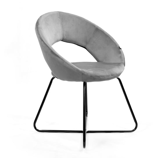 Krzesło JARED welurowe szare z czarnymi nogami 51x47.5x90 cm HOMLA Homla