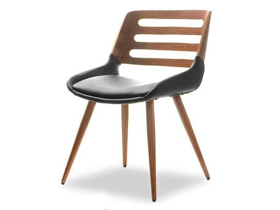 krzesło kansas orzech-czarny skóra ekologiczna, podstawa orzech MEBEL-PARTNER
