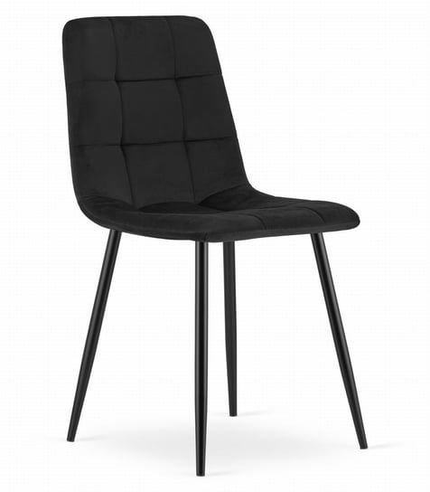 Krzesło KARA - aksamit czarny / nogi czarne Leobert