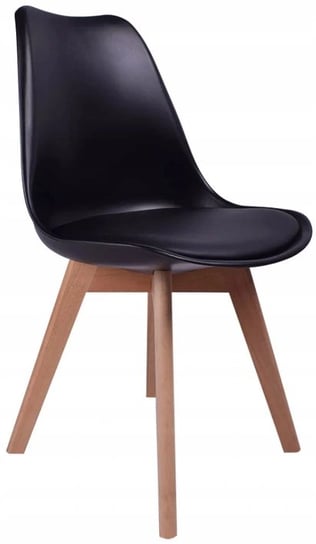 Krzesło Kolor Czarny Pp + Poduszka Styl Skandynawski Angel