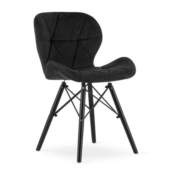 Krzesło LAGO - aksamit czarny / nogi czarne Leobert