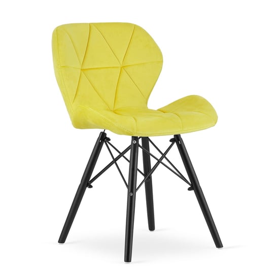 Krzesło LAGO - aksamit żółty / nogi czarne Leobert