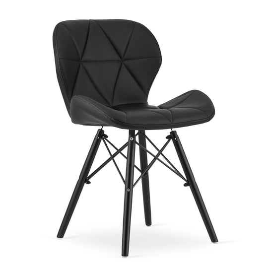 Krzesło LAGO - ekoskóra czarna / nogi czarne Leobert