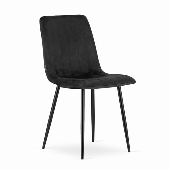 Krzesło LAVA - aksamit czarny / nogi czarne Leobert