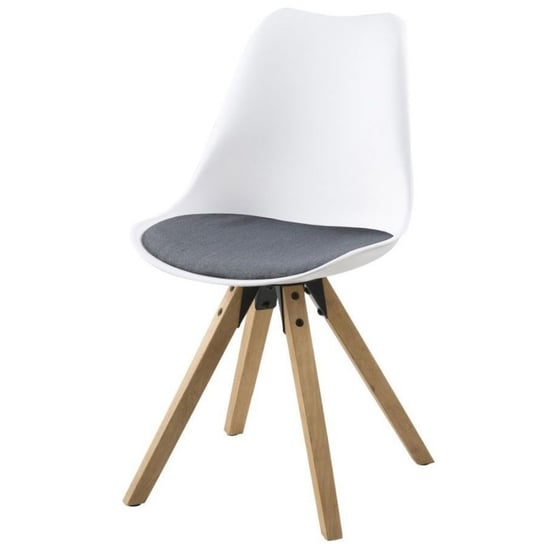 Krzesło LECTUS Dema, biało-szare, 85x48,5x55 cm Lectus