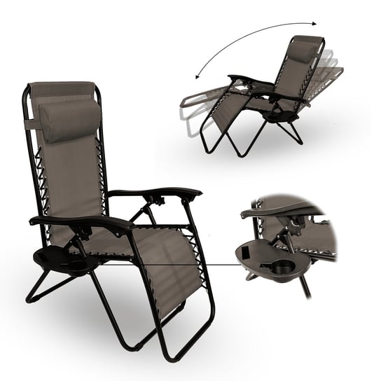 Krzesło leżak FARO 2 brązowy 5025 65x90x110cm Kontrast