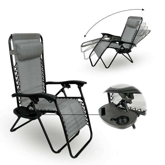 Krzesło leżak FARO 2 jasny szary 5025 65x90x110cm Kontrast