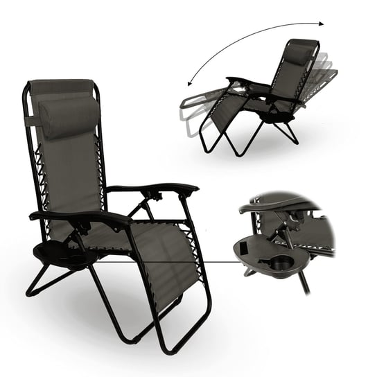Krzesło leżak FARO 2 szary 5025 65x90x110cm Kontrast