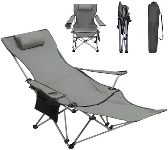 Krzesło Leżak Plażowy Wędkarski Turystyczny Składany 4W1 Domidekor