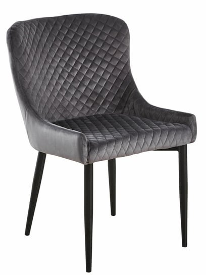 Krzesło Luna velvet szare czarne nogi Intesi