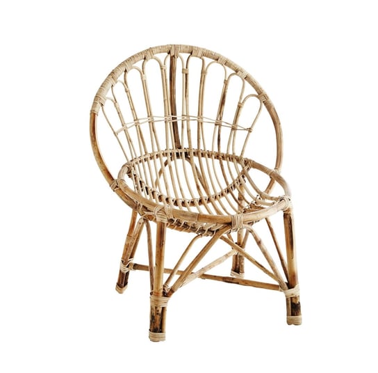 Krzesło MADAM STOTLZ Ratanowe, brązowe, 77x40 cm Madam Stoltz