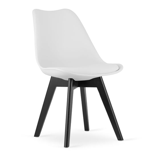 Krzesło MARK - białe / czarne nogi Leobert