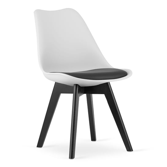 Krzesło MARK - biało-czarne / czarne nogi Leobert